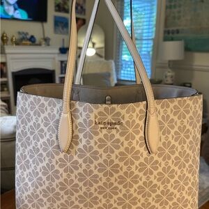 Kate Spade Beige and Gray Floral Tote